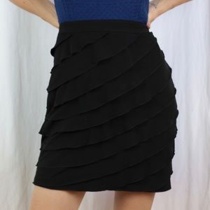 Calvin Klein black ruffled mini skirt